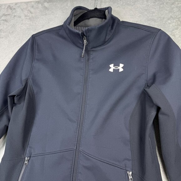 Under Armour Storm Coldgear Infrared Womens S Jacket Navy Zipper Pockets Outdoor - Picture 6 of 11